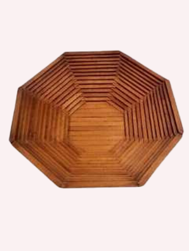 Folk art popsicle stick bowl