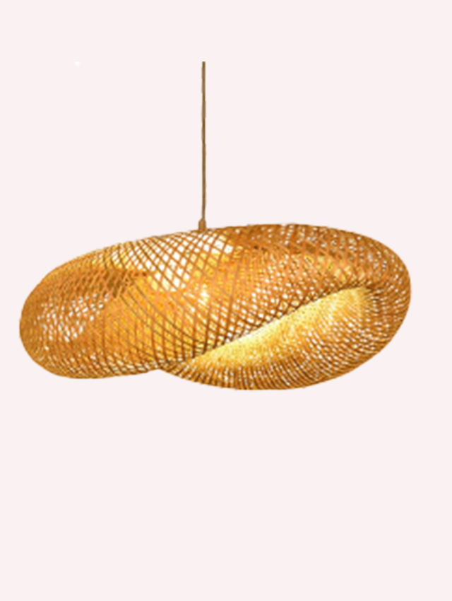 Modern Bamboo Pendant Light – Wicker Chandelier