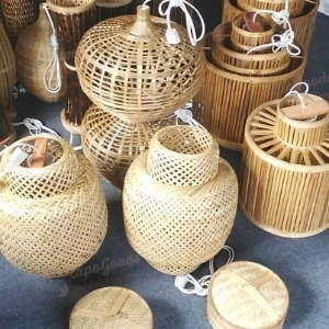 Bamboo & Cane Storage Basket – Handwoven Eco Organizer Tray (1)
