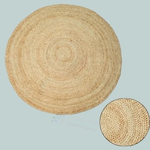EarthNest Round Braided Jute Rug – Handwoven by Boyon Bitan