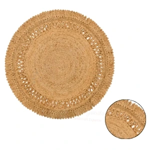 EarthWeave Hand-Braided Natural Jute Round Rug – Rustic Eco Living Accent (1)