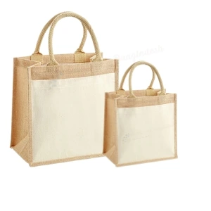 EcoHold Midi Tote – Cotton Canvas Bag with Jute Pocket