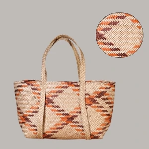 EcoTide Woven Water Hyacinth Shoulder Bag – Handmade Natural Fiber Tote