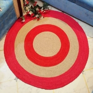 Elarra Round Jute Rug – Handmade Natural Floor Mat