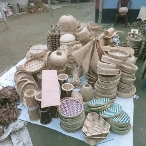 Handcrafted Bamboo & Cane Basket – Eco-Friendly Artisanal Home Decor & Storage Solution