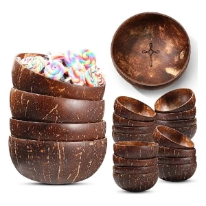Handcrafted Natural Coconut Shell Bowl – Eco-Friendly Rustic Tableware