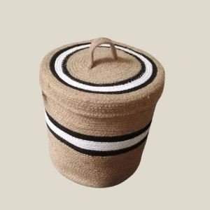 Handcrafted Natural Fiber Rope Basket – Eco-Friendly Woven Storage