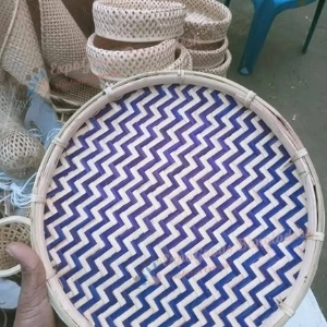 Handmade Bamboo Sieve Basket 30cm – Round Fruit Drying & Storage Tray