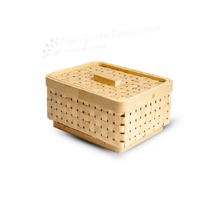 Handmade Natural Bamboo Storage Box – Eco-Friendly Organizer for Home or Gifting