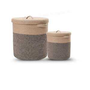 Handmade Natural BambooLarge Handwoven Jute Storage Basket – Brown Decorative Organizer for Home & Laundry Storage Box – Eco-Friendly Organizer for Home or Gifting