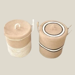 Handwoven Natural Fiber Decor Basket – Sustainable Jute-Like Organizer