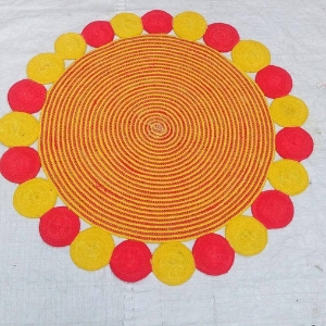 Handwoven Natural Jute Rug – Artisan-Made in Bangladesh