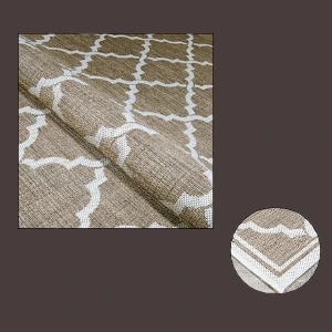 Monaco Taupe Trellis Flatweave Outdoor Rug – 5x9 Moroccan Style
